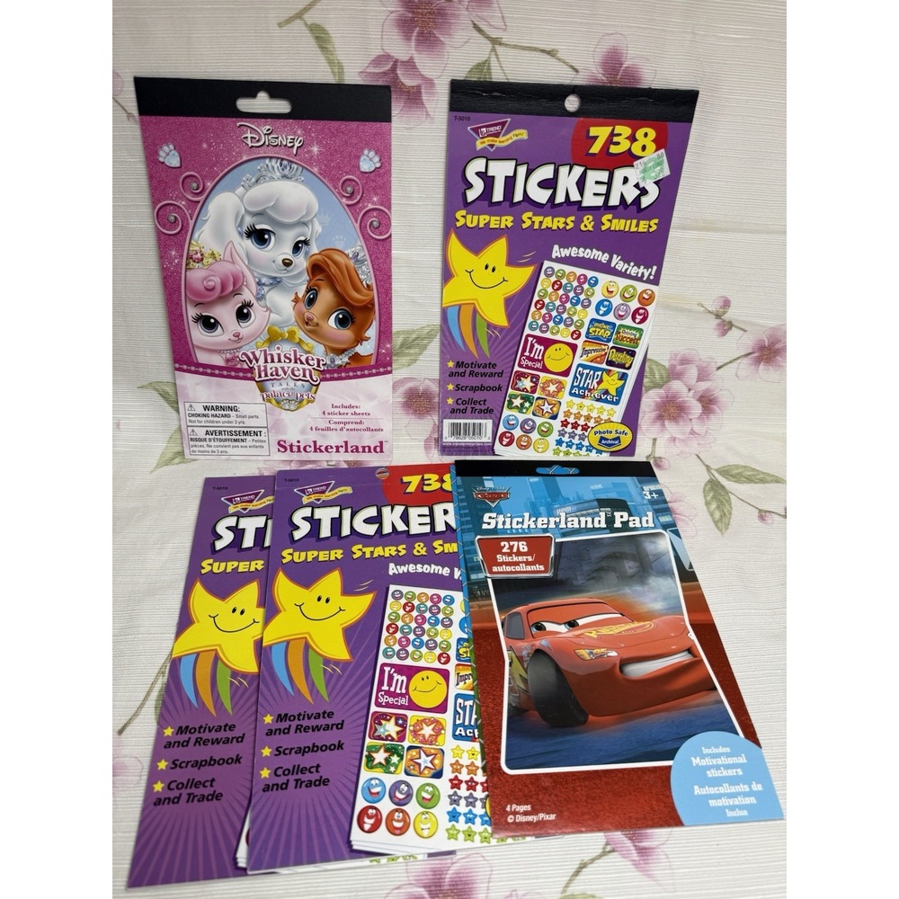 Sticker Lot Disney Whisker Haven Cars Monster Jam Reward Stickers 5 Packs